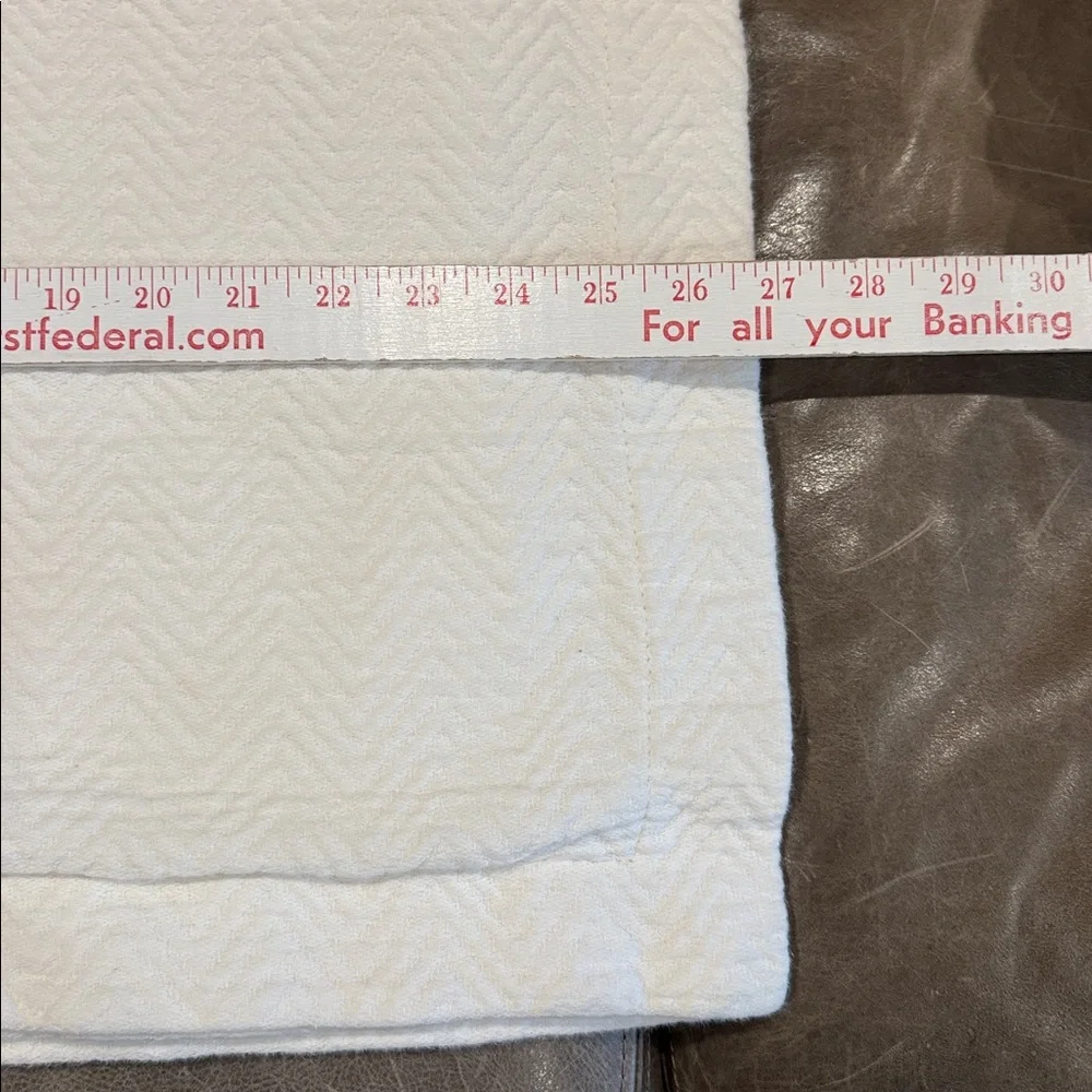 DOCOFIL PORTUGAL set of 2 Euro Pillow Shams 100% cotton 26 x 26 White Chevron - Picture 7 of 7